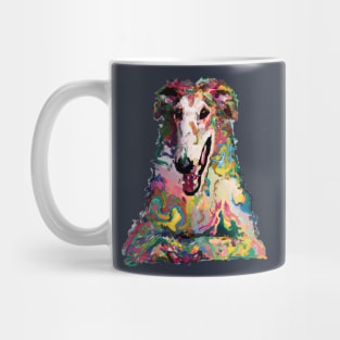 Borzoi Dog Gouache Ink Artwork Mug